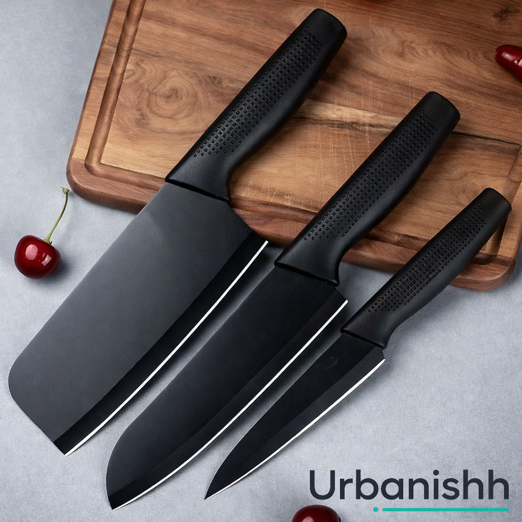 Kitchen Carbon Knife Set – Stainless Steel (3 Pieces)