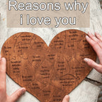 Reasons Why I Love You Wooden Heart Puzzle Romantic Love Jigsaw Puzzle