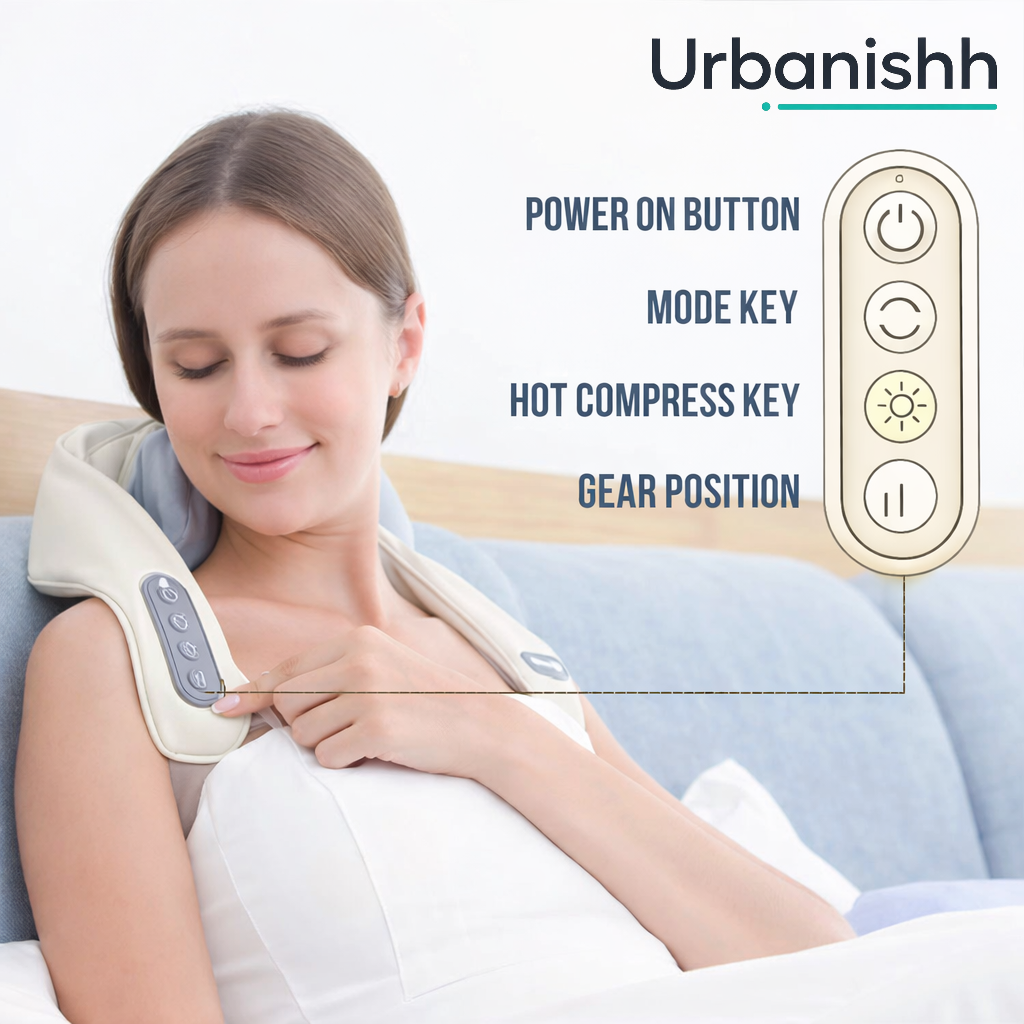Handgrip Kneading Neck & Shoulder Massager with Heat